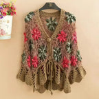 Three-Dimensional Flower Openwork Crocheted Sweater Cardigan Women's Spring And Autumn New Heavy Industry Joker Sweater 3XL Coat - Matrix Studios