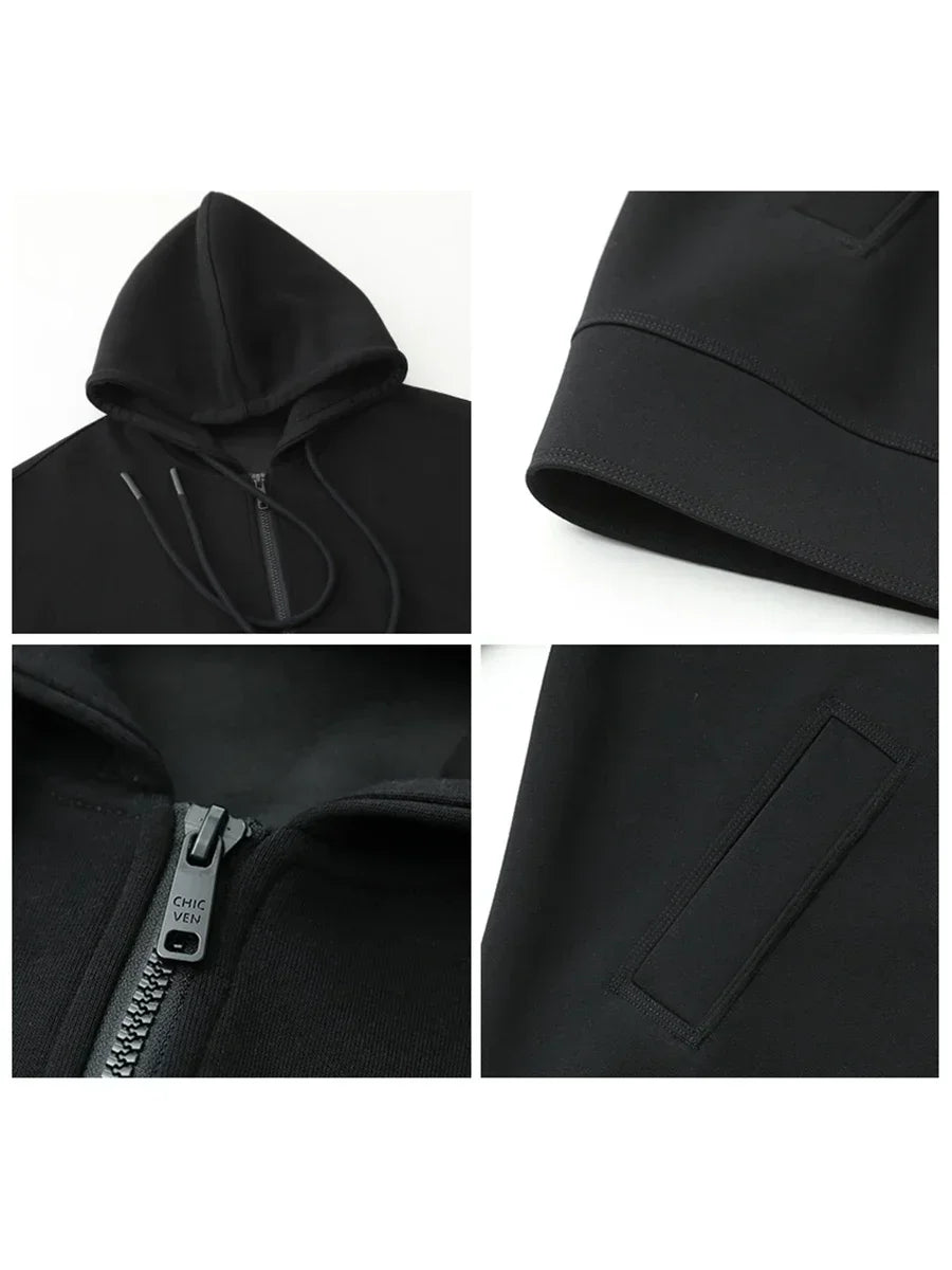 CHIC VEN Women Sweatshirts Hoodies Solid Loose Casual Hooded Female Tops Lady Coat Medium Length Overcoat Spring Autumn 2025 - Matrix Studios