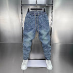 Jacquard American Classic Jeans Fashion Joints Harem Pants High Quality  Loose Harajuku Straight-Leg Trousers Men Clothing - Matrix Studios