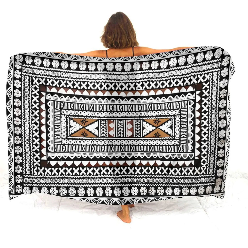 Tax Free Retro Tribal Ethnic Polynesian Women Seaside Sexy Style Sarong Soft And Comfortable Fabric Samoan Pattern Print Design - Matrix Studios