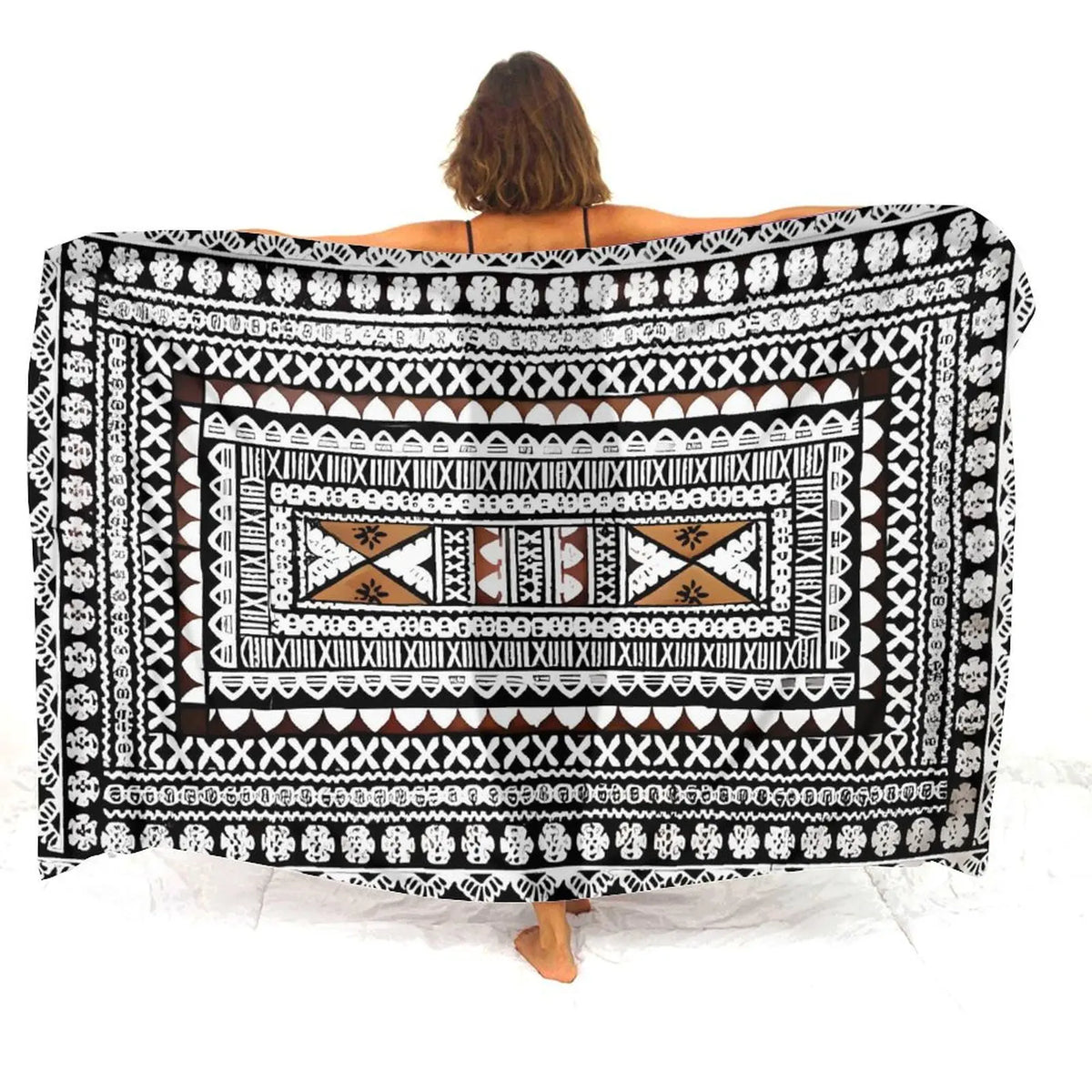 Tax Free Retro Tribal Ethnic Polynesian Women Seaside Sexy Style Sarong Soft And Comfortable Fabric Samoan Pattern Print Design - Matrix Studios