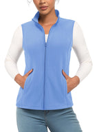 TACVASEN Fleese Sleeveless Vests Womens Fall Winter Thermal Hiking Golf Waistcoats Soft Casual Outerwear Zip Jackets 4 Pockets - Matrix Studios
