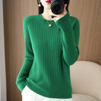 2026 Women Sweaters Autumn Winter Long Sleeve Pullovers O-neck Stripe Warm Pullover Korean Fashion Bottoming Shirts Loose Jumper - Matrix Studios