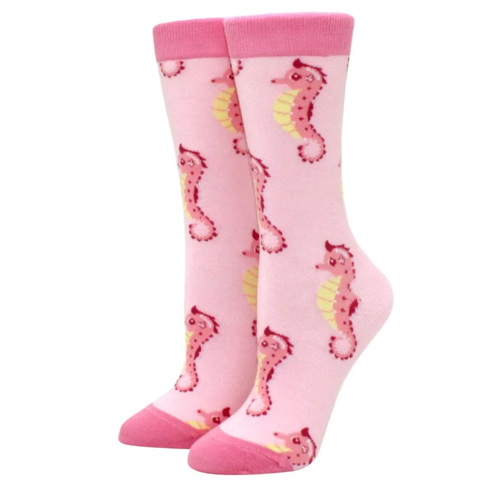 Novelty Woman Socks Harajuku Cotton Funny Happy Cartoon Cat Dog Pattern Unisex Socks Men Novelty Kawaii Socks - Matrix Studios