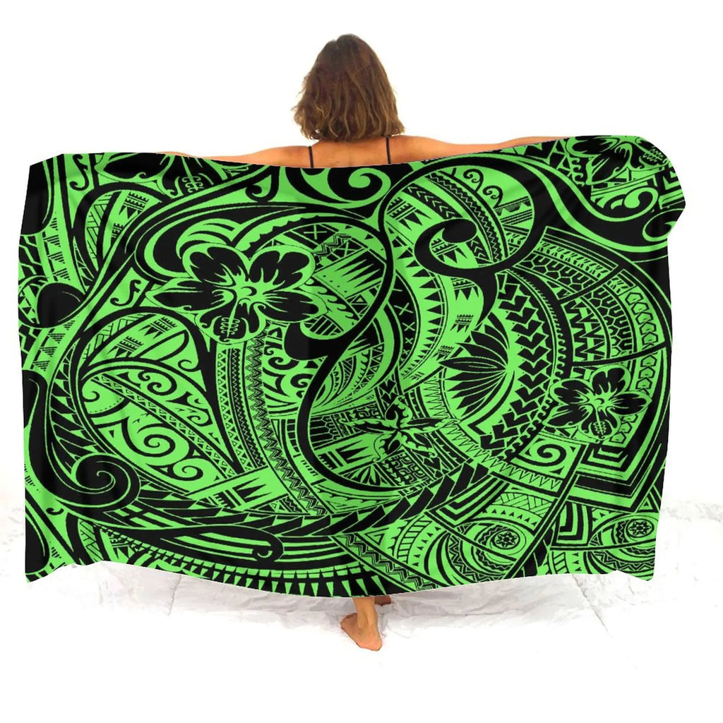 Tax Free Retro Tribal Ethnic Polynesian Women Seaside Sexy Style Sarong Soft And Comfortable Fabric Samoan Pattern Print Design - Matrix Studios