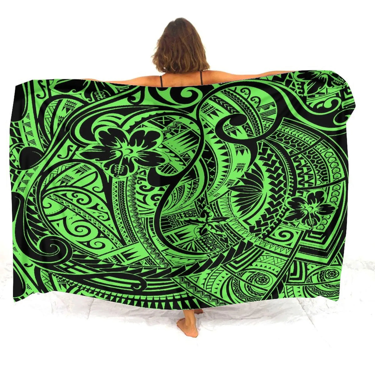 Tax Free Retro Tribal Ethnic Polynesian Women Seaside Sexy Style Sarong Soft And Comfortable Fabric Samoan Pattern Print Design - Matrix Studios