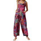 Captivating New Women Summer Overalls, Multicolor Ethnic Style Square Neck Sleeveless Casual Jumpsuit with Pockets for Girls - Matrix Studios