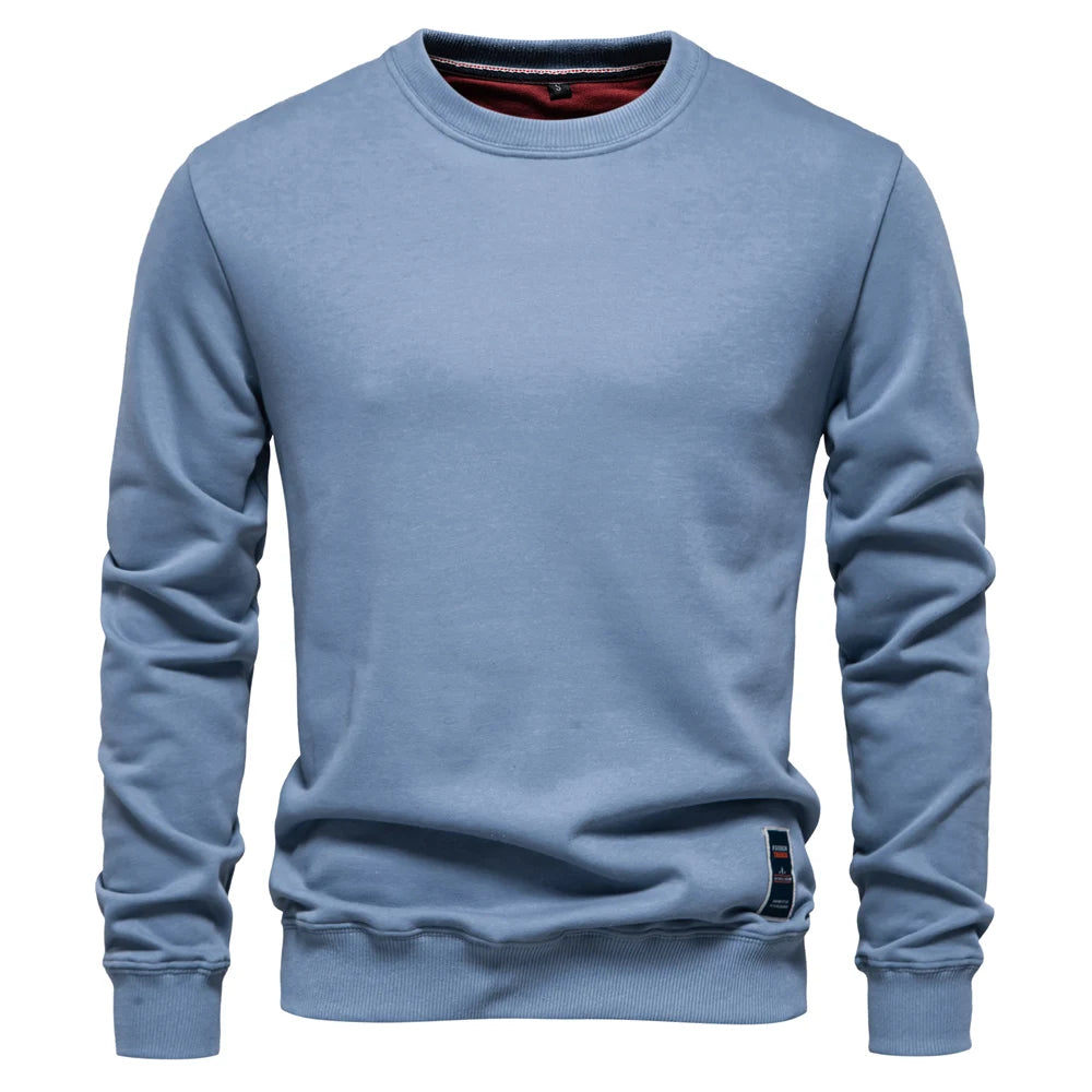 AIOPESON Cotton-blend Mens Crew Neck Solid Color Sweatshirts Pullover Casual Sport Sweatshirt for Men - Matrix Studios