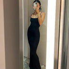 Summer New High Elastic Tight Casual Skirt Sleeveless Sexy Long Suspender Butt Lift Fishtail Dress - Matrix-studios.com