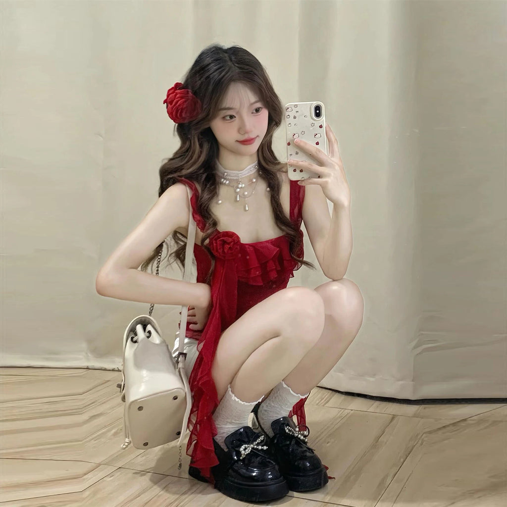 Fashion suspenders Sleeveless Tank Top Sexy Ruffles Backless Irregular  Tops Summer Casual Streetwear Women Camis - Matrix-studios.com