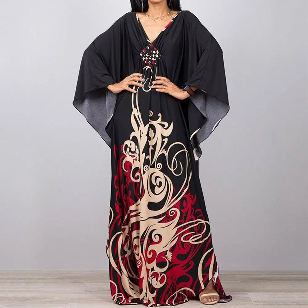Maxi Long Dress Summer Sunscreen Smock Casual Vacation Swimsuit Cover Up Dress Loose Bathing Suit Beachwear Shirt for Women - Matrix Studios