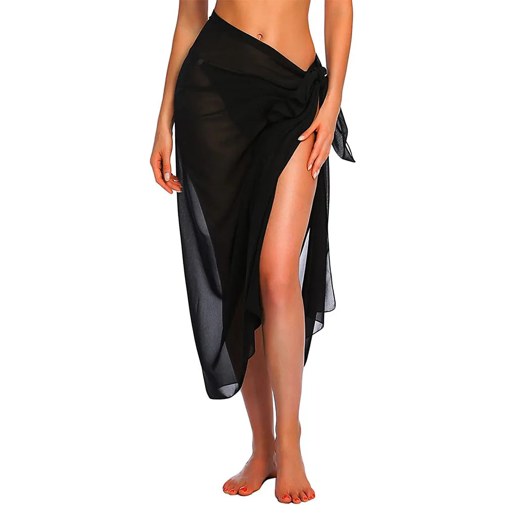 Womens Long&Short Sarong Swimsuit Coverups Summer Beach Bikini Wrap Sheer Short Skirt Scarf for Swimwear Cover-ups - Matrix Studios