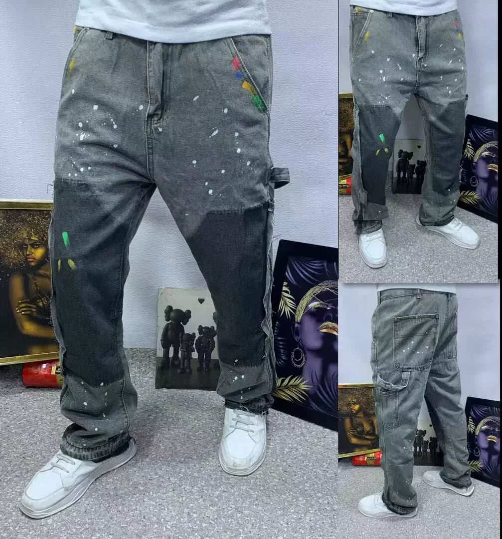 2025 Vintage Men's Jeans Distressed Vibe Bell Bottoms Clean Fit Woodworking Workwear Denim Pants For Outdoor Trade - Matrix Studios