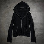 Streetwear Y2K Zip up hoodie Grunge Goth Aesthetics Graphic Print Retro Punk Clothes Oversized Hip Hop Zipper Hoodie sweatshirt