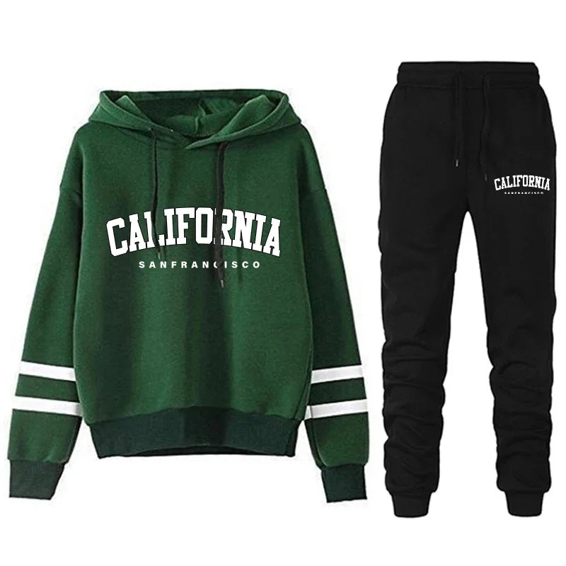 California Womens Tracksuit Casual Stripe Versatile Hooded Sweatshirt or Pants or Suit Simplicity Hot Sales Street Outfits S-3XL - Matrix-studios.com