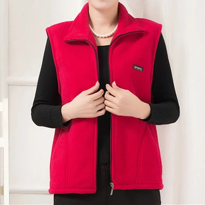 Polar Fleece Coat For Women's Vest Autumn Sleeveless Vests For Women Jacket Fashion Zipper Casual Waistcoat Female - Matrix Studios