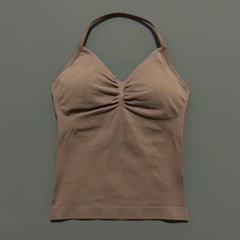 Women Solid Color Yoga Sports Tank Top Sleeveless Quick Dry Breathable Elastic Slim Fit Gym Workout Running Fitness Soft Skin - Matrix-studios.com