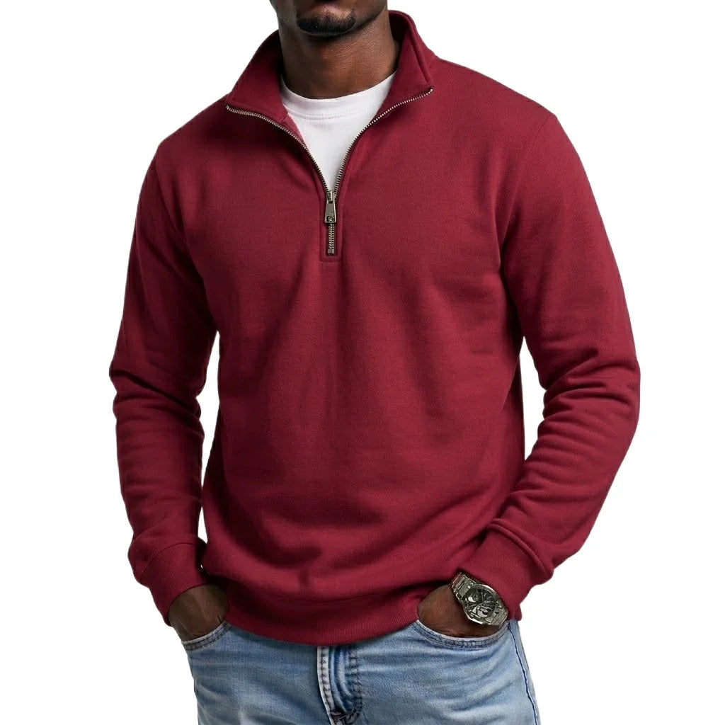 Outdoor Men Zipper Sweatshirts Spring Quarter Zip Pullover Half Zipper Hoodie for Men Gym Man Autumn Solid Men's Sweatshirt Coat - Matrix Studios
