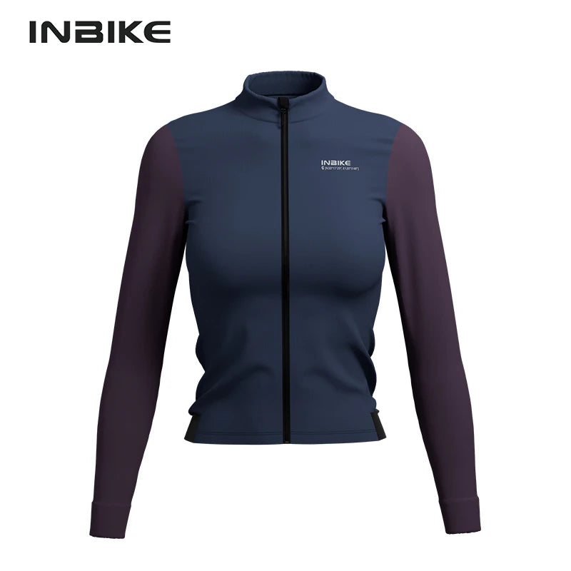 INBIKE Warm Thermal Cycling Jersey Set for Women Comfortable Fleece Road Bike Bib Pants Windproof Road MTB Clothing with Pockets - Matrix-studios.com