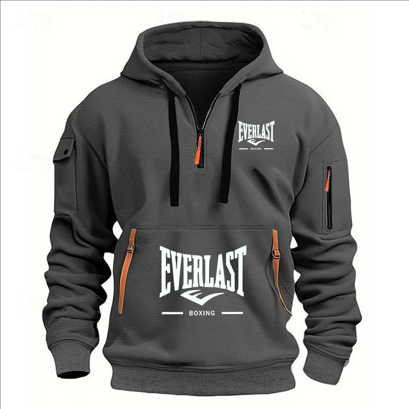 Fashion autumn and winter men's brand clothing multi-zipper design printed hoodie casual sweatshirt loose hooded jumper - Matrix Studios