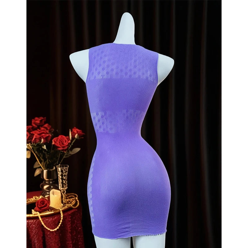 1PC Women Sexy Fishnet Cover Up Without Bikini Hollow Out See Through Bodycon Dress Beachwear Summer Women's Swimsuit - Matrix Studios