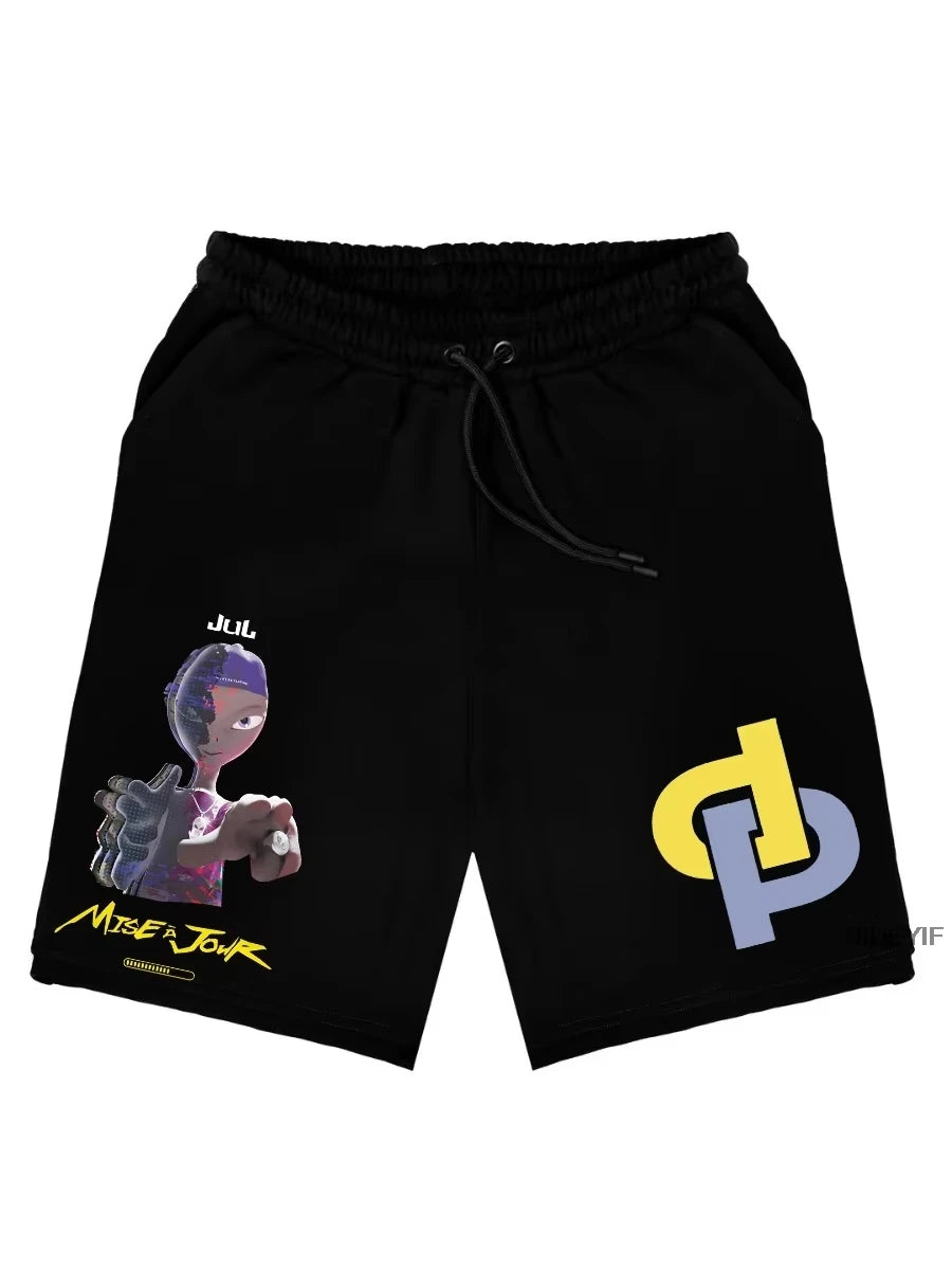France Rapper Jul Shorts For Men Women Summer Casual Breathable Cotton Beach Comfortable  sweatpants short
