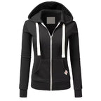 2024 Autumn/Winter New Women's Personalized Fashion Sports Hoodie Long Sleeve Drawstring Pocket Zipper Coat Woolen Sweater Top - Matrix Studios