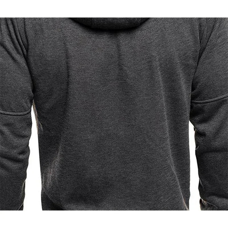 Solid color men's hooded jacket Casual long-sleeved hoodie Zipper Gym sports hoodie Spring Fall - Matrix Studios