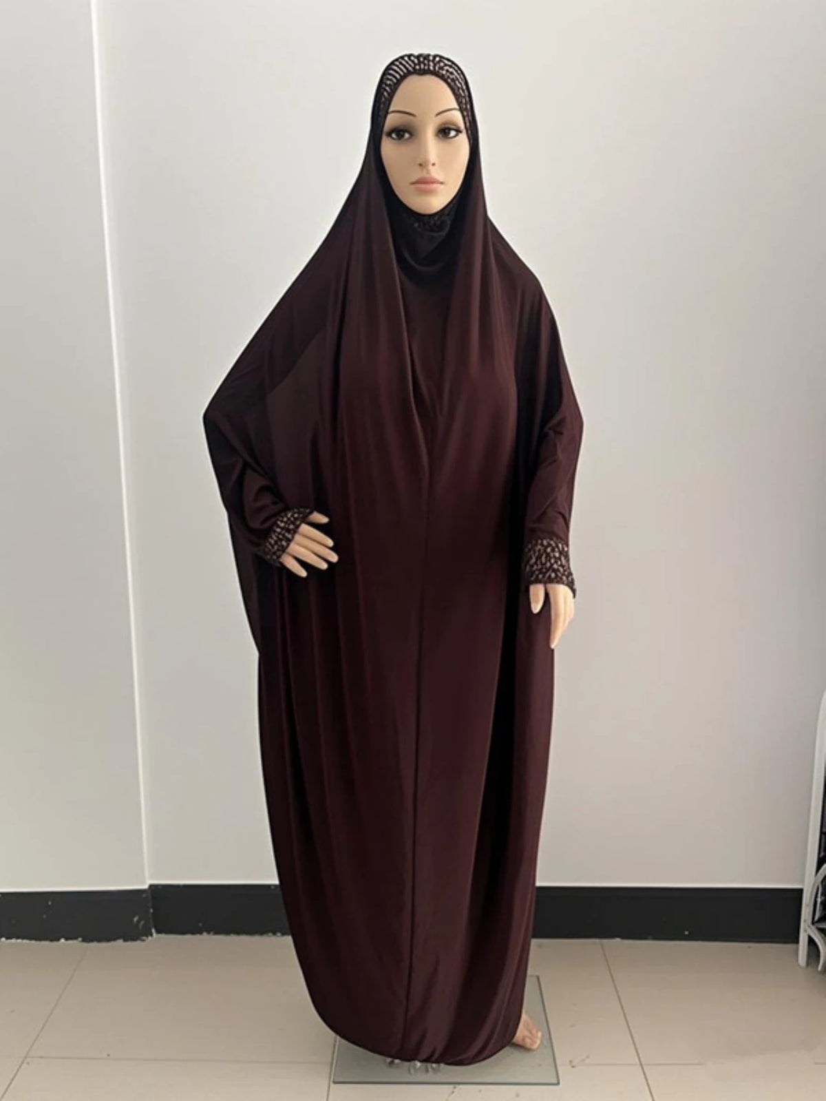 H098 Free Size Muslim Dress Pray Khimar Kaftan Burqa Abaya Robe Hijab Middle East Clothing - Matrix-studios.com