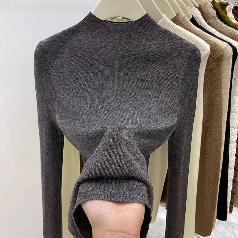 Autumn Winter Turtleneck Sweater Women 2026 Solid Slim Pullover Warm Casual Jumpers Korean Fashion Knitwear Base Layer Tops - Matrix Studios