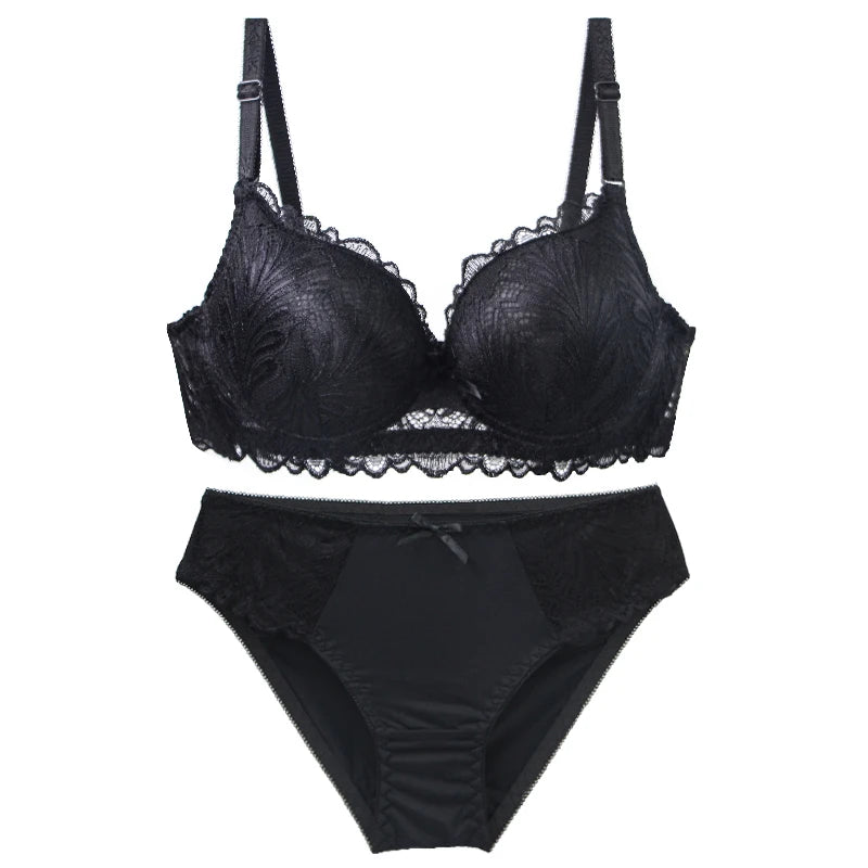 DaiNaFang Push Up Bras Set For Women Breathable Lift 34/75 36/80 38/85 40/90 42/95 BC Cup Underwear Bow Lingerie - Matrix-studios.com
