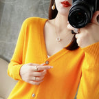 2026 New V-Neck Temperament Small Fragrant Wind Women Loose Sweater Coat Special Offer Cardigan ZHI D035 - Matrix Studios