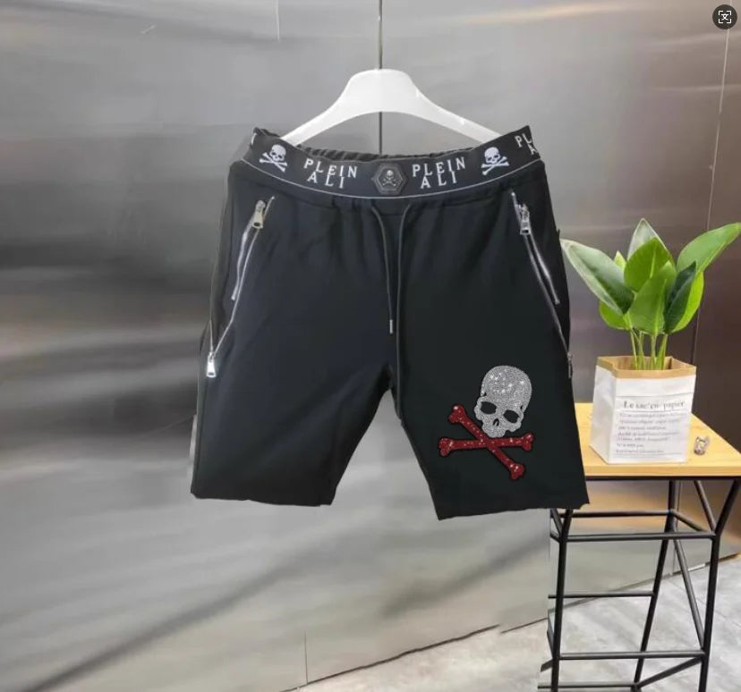 2025 Designer  Rhinestone  short Summer Luxurious Plein ali Hip Hop Male Brand Casual short pant