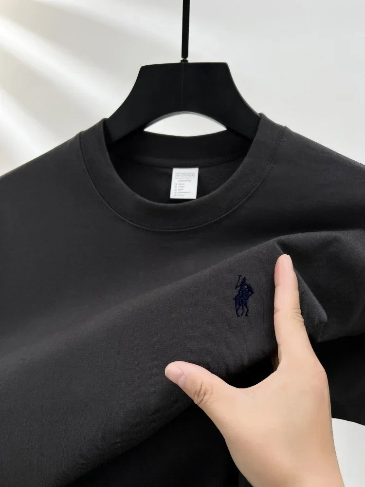 100% pure cotton short sleeve round neck men's T-shirt hot selling luxury brand summer exquisite pony embroidery breathable top - Matrix Studios