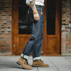 Maden Vintage 13.5oz Heavyweight Selvedge Raw Denim Jeans Men's Straight Fit Cotton Jeans Casual Pocket Trousers Fall Winter - Matrix Studios