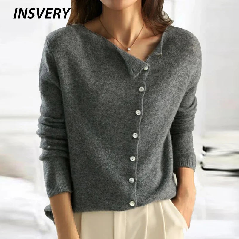 Autumn Winter Sweater Women Elegant Button Design Knitted Cardigans For Women Casual Sweaters - Matrix Studios