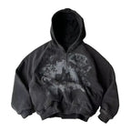 American Y2K New Hip Hop Trend Zipper Hoodie Women Street Casual Loose Joker Vintage Sweatshirt Unisex Fleece Padded Warm Hoodie