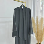 Eid Plain Closed Abaya Dress Silk Velvet Abayas for Women Dubai Luxury Muslim Modest Dresses Islamic Clothing Kaftan Hijab Robe - Matrix-studios.com