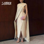 Romantic Kaftan 2-pieces Prom Gown Exclusive Arabic Dubai Women Evening Dress In Stock Spring Autumn Delicate Formal Events - Matrix-studios.com