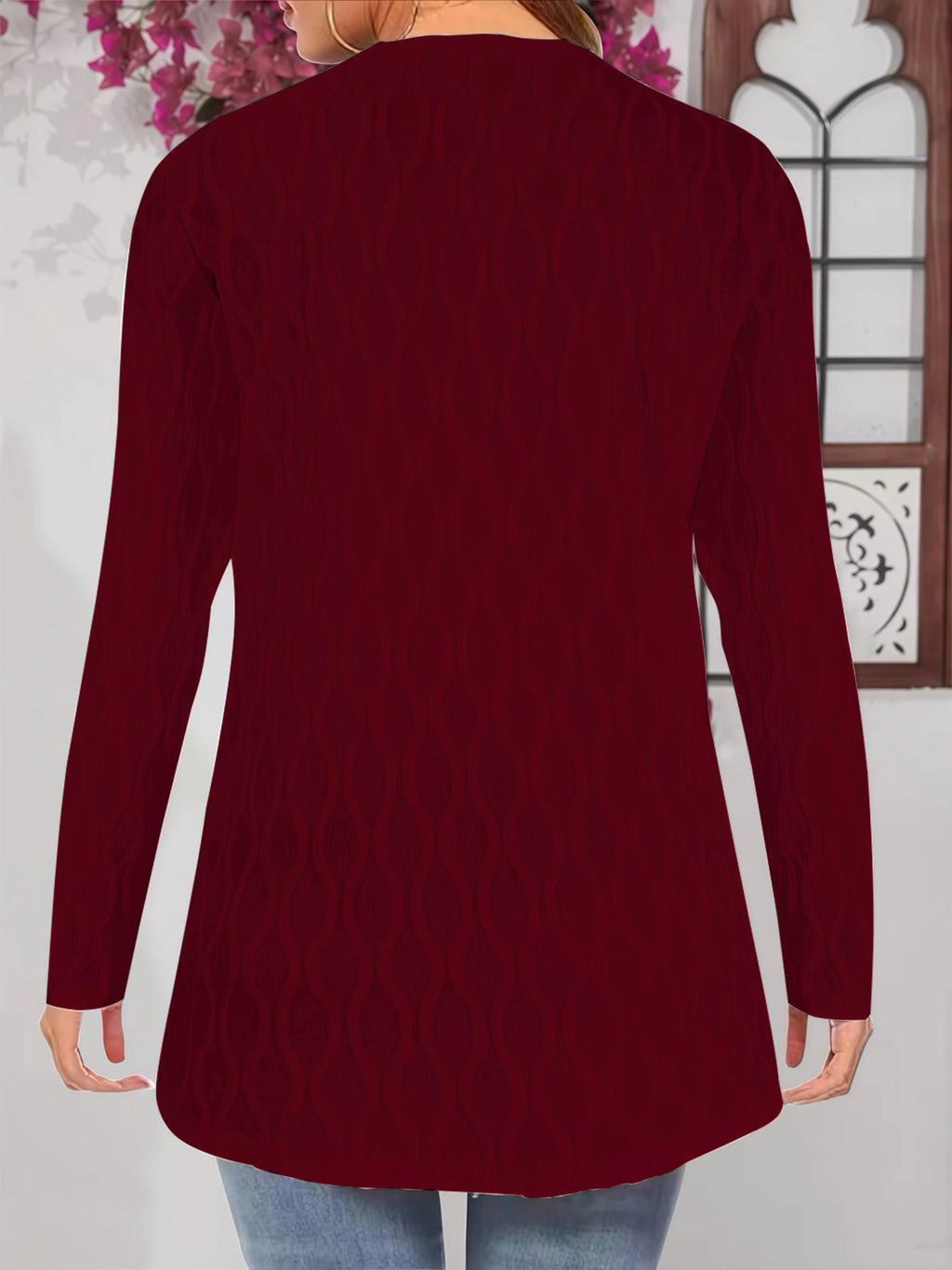 Comfy Fall Cardigan for Women, Casual Elegant Solid Textured Fabric Pocket Front Open Women's Loose Cover Up - Matrix Studios