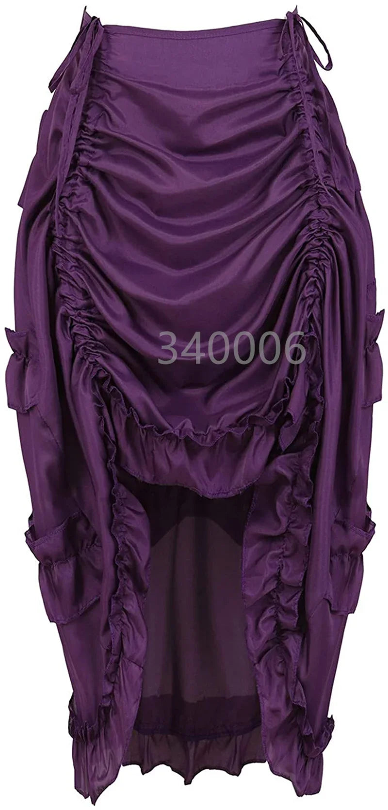 Steampunk Women Skirts Gothic Irregular Shirring Pleated Party Maxi Long Skirt High Low Costumes Punk Sexy Corset Plus Size Red - Matrix-studios.com