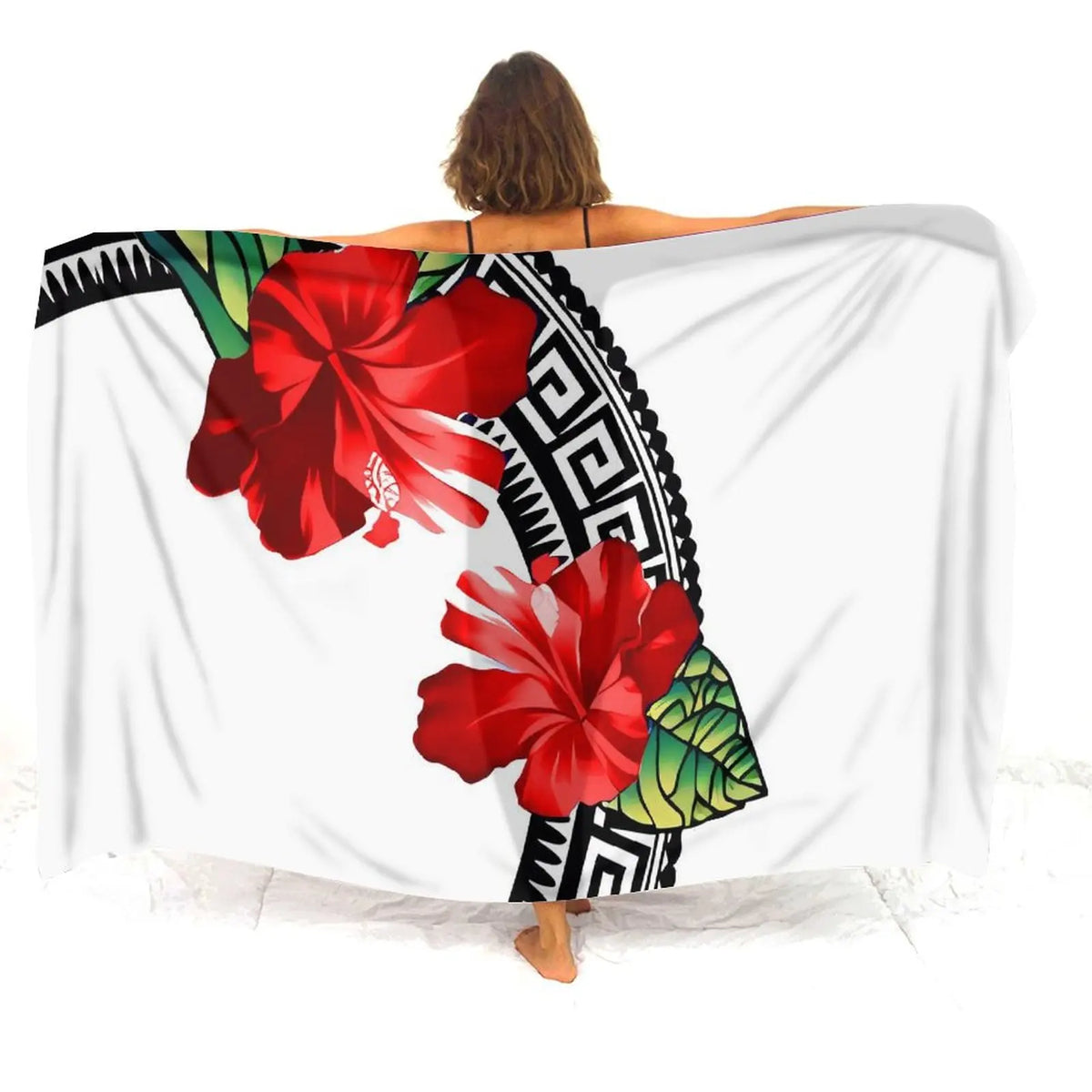 Tax Free Retro Tribal Ethnic Polynesian Women Seaside Sexy Style Sarong Soft And Comfortable Fabric Samoan Pattern Print Design - Matrix Studios