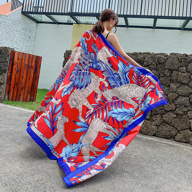 140x180cm Celebrity With The Same Cover-Ups Women Large Beach Dress Bikini Bathing Swimwear Sunburn Protection Sarong Wrap Scarf - Matrix Studios