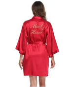 Wedding Bride Bridesmaid Robe Dressing Gown Sexy Women Bathrobe Nightgown Short Sleepwear Casual Flower Kimono Geisha M L XL - Matrix-studios.com