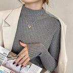 Winter Long Sleeve Mock Neck Knitted Women Sweater Pullover Slim Knit Sweater Women Tops Blusas Mujer De Moda 2024 Blusa J995 - Matrix Studios