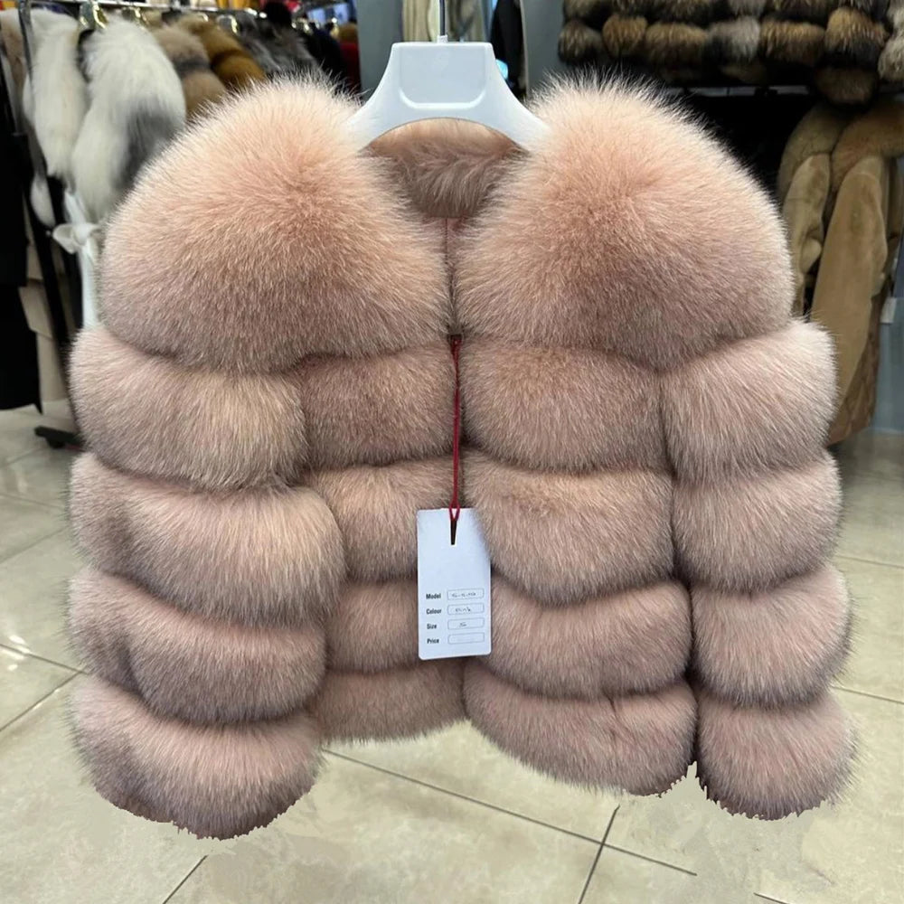 QUEENTINA Real Fox Fur Coat Winter Women'S New Fashion Furry 2025 Leather And Skin White Clothing Natural New In Coats & Jackets - Matrix Studios
