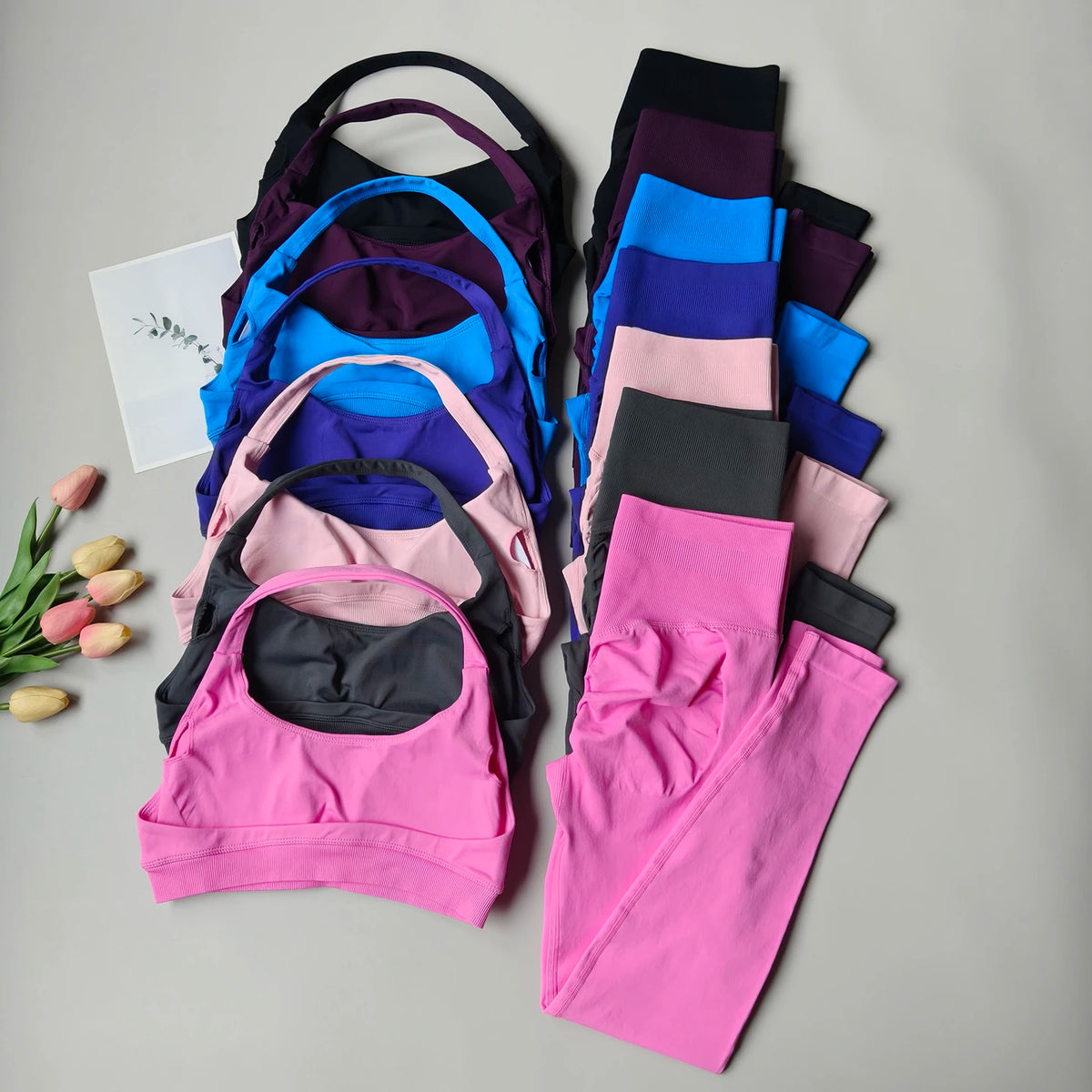 2 Pieces Women's Yoga Suit Seamless Fitness Gym Clothes Halter Sports Bra Matching Yoga Leggings for Workout Sets Gym Outfit - Matrix-studios.com