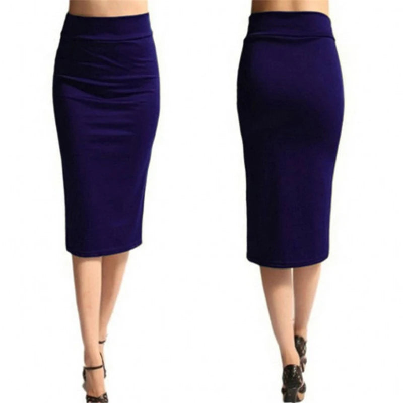 Women Skirt Bodycon Skirt Office Female Slim Knee Length High Waist Stretch Sexy Pencil Skirts Jupe Femme - Matrix-studios.com