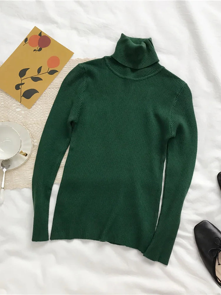 Turtleneck Sweater Womens 2026 Autumn Winter Tops Korean Slim Women Pullover Jumper Knitted Sweater Pull Femme Hiver Truien - Matrix-studios.com