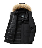 -30 Degree Winter Down Jacket Men Down Cotton Parkas Coat Mid-length Large Fur Collar Male Thicken Coat Snow Overcoat Parka - Matrix Studios
